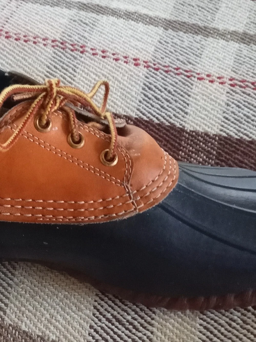 L.L. Bean Men's Brown Leather and Black Rubber Duck Boots